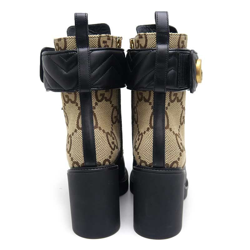 Gucci Double G Ankle Boots 38 GG Canvas Leather — view 3
