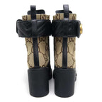 Gucci Double G Ankle Boots 38 GG Canvas Leather — view 3