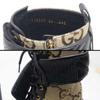 Gucci Double G Ankle Boots 38 GG Canvas Leather — view 7