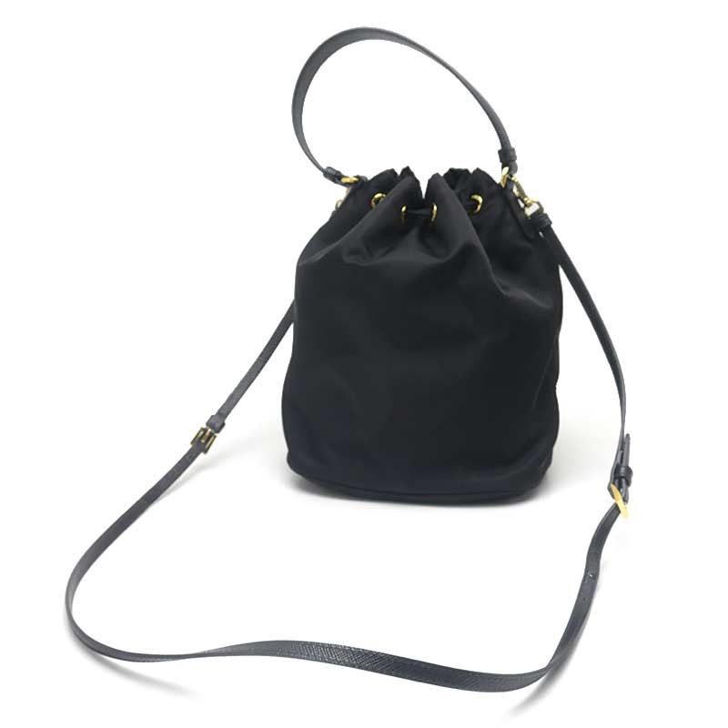 Prada Duet Re-nylon Bucket Bag 1 Bh038 Black — view 3