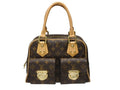 Louis Vuitton Manhattan PM Handbag Vachetta Leather Brown Gold