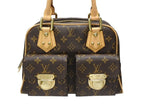 Louis Vuitton Manhattan PM Handbag Vachetta Leather Brown Gold — view 2