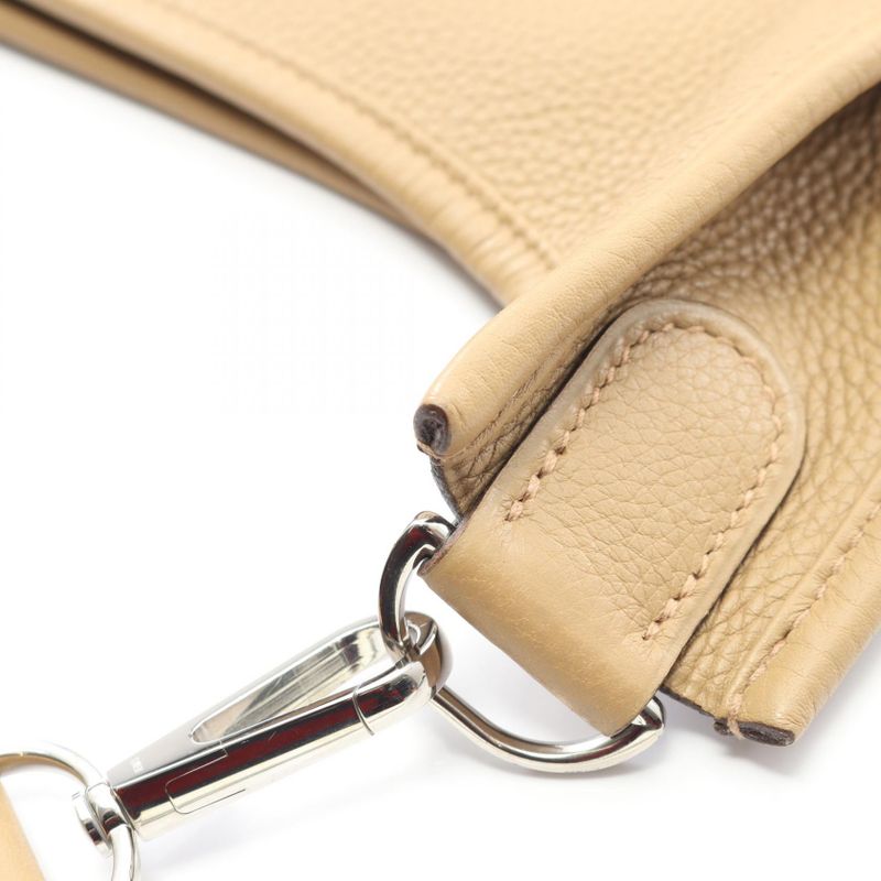 Hermes Shoulder Bag Evelyne 1 Anne GM Beige Leather — view 9