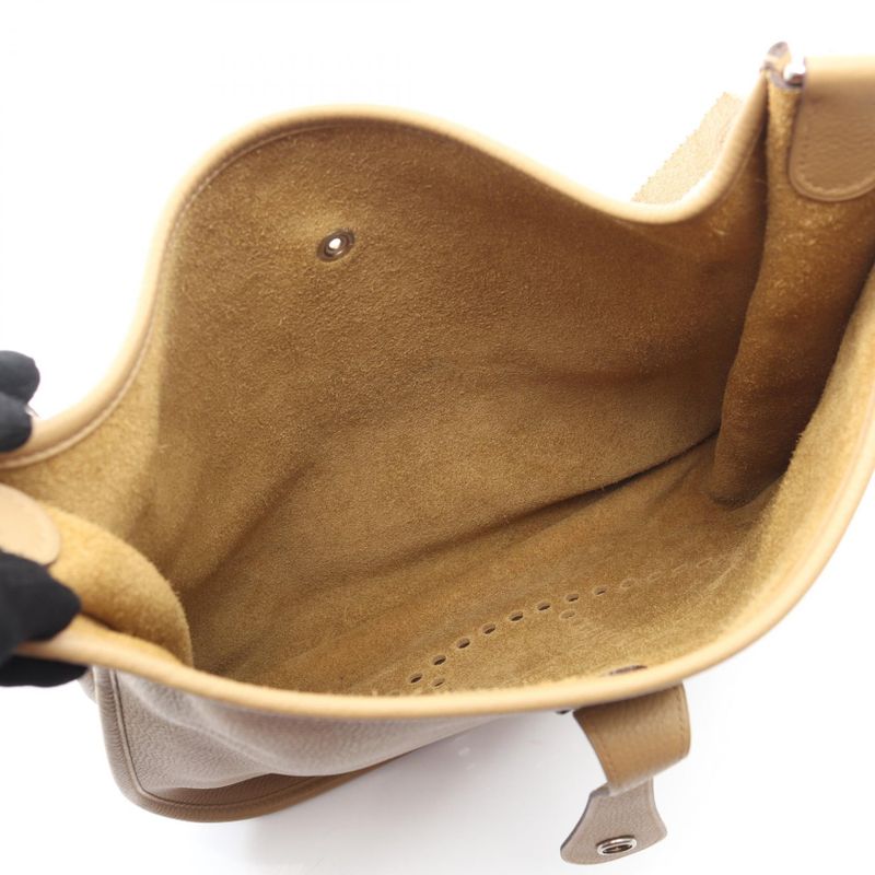 Hermes Shoulder Bag Evelyne 1 Anne GM Beige Leather — view 4