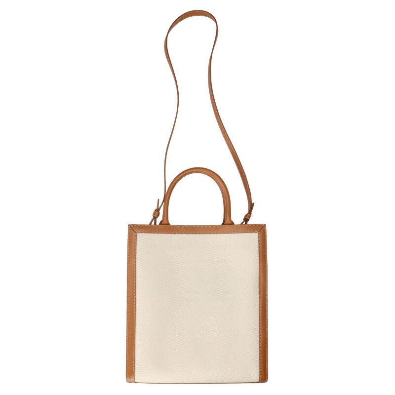 Celine Vertical Cabas Mall Canvas Logo Tote Bag — view 3