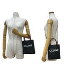 Celine Vertical Cabas Leather 2-Way Handbag Mini Tote Bag Brown