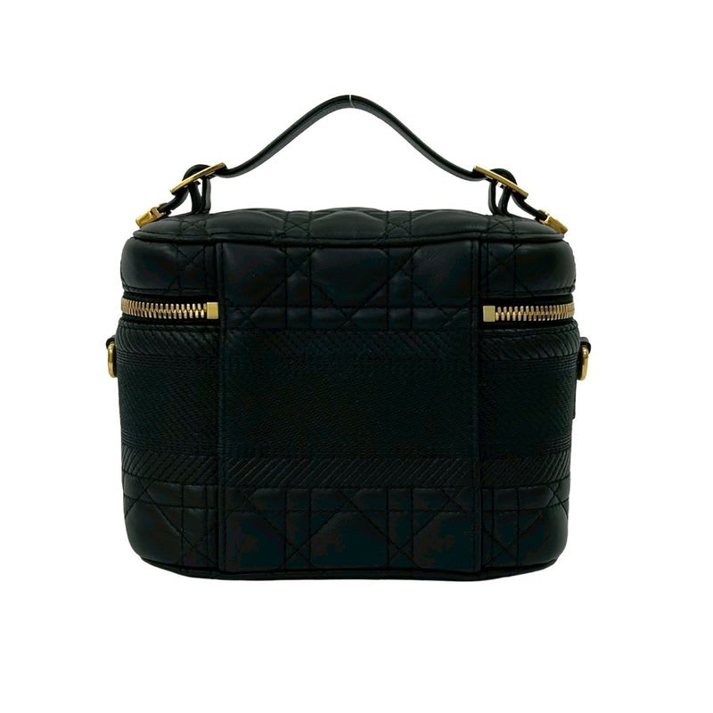 Christian Dior Travel Small Vanity Bag Cannage Leather 2-Way Handbag — view 4