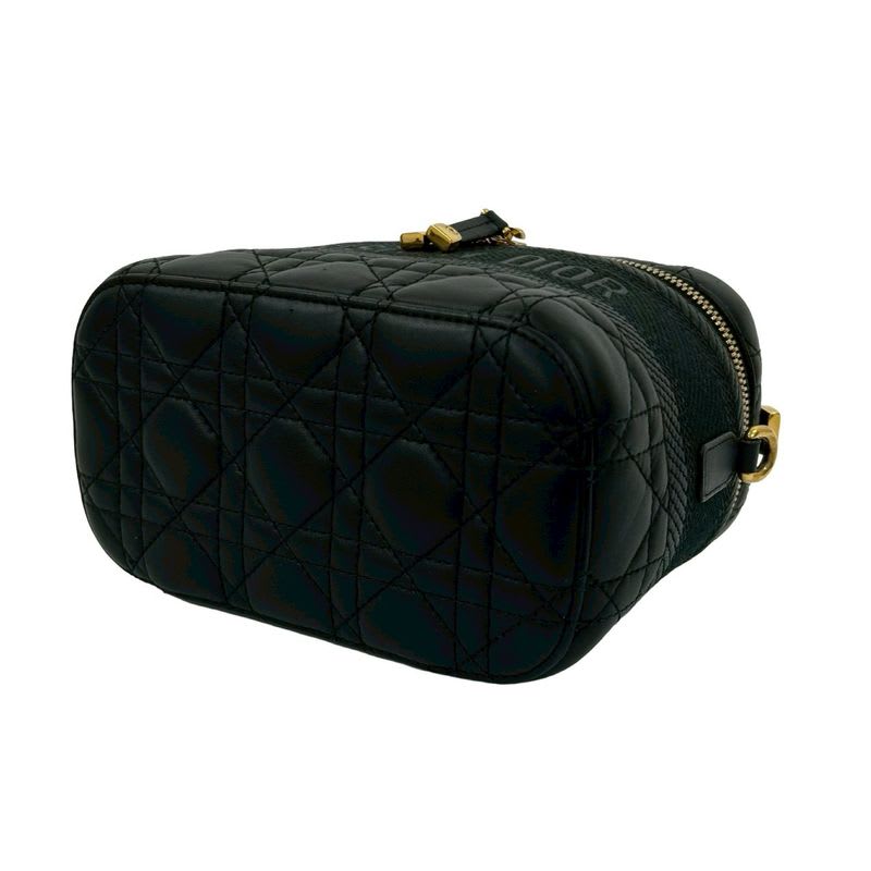 Christian Dior Travel Small Vanity Bag Cannage Leather 2-Way Handbag — view 9