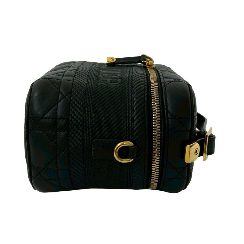 Christian Dior Travel Small Vanity Bag Cannage Leather 2-Way Handbag