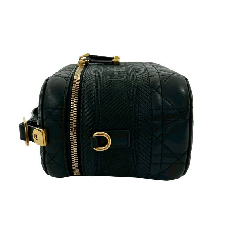 Christian Dior Travel Small Vanity Bag Cannage Leather 2-Way Handbag