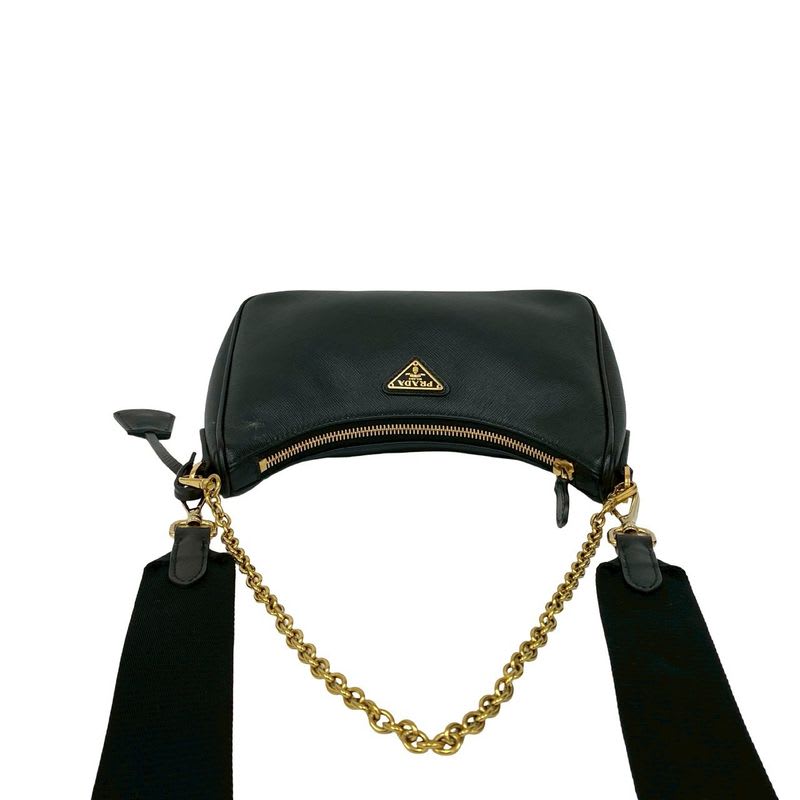 Prada Triangle Logo Hardware Saffiano Leather 2-Way Shoulder Bag — view 5