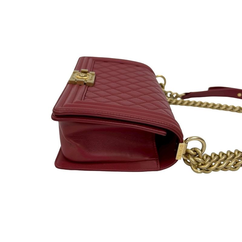 Chanel Boy Lambskin Chain Shoulder Bag — view 7