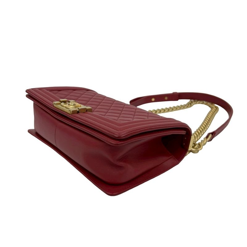 Chanel Boy Lambskin Chain Shoulder Bag — view 9