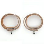Hermes Leather Bracelet Kelly Double Tour Himalaya Silver Hardware — view 5