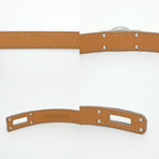 Hermes Leather Bracelet Kelly Double Tour Himalaya Silver Hardware — view 7
