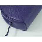 Christian Dior CD Logo Pouch Accessory Case Leather Blue Miscellaneous — view 6