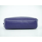 Christian Dior CD Logo Pouch Accessory Case Leather Blue Miscellaneous — view 4