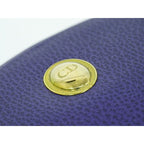 Christian Dior CD Logo Pouch Accessory Case Leather Blue Miscellaneous — view 8