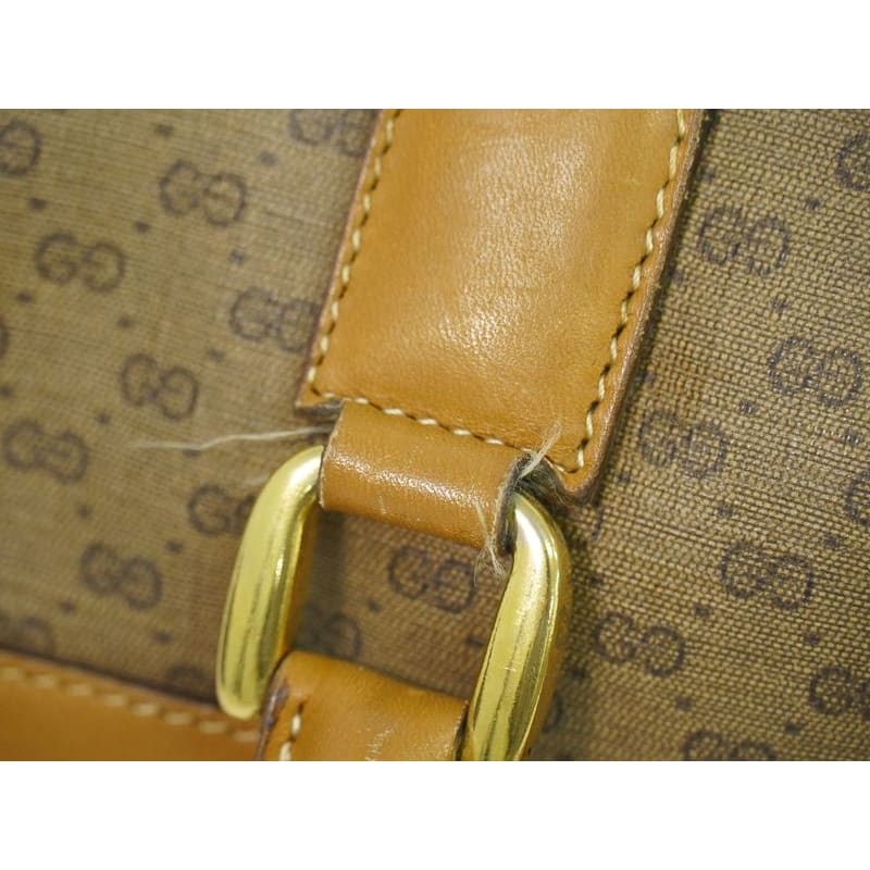 Gucci Vintage Micro GG Mini Boston Bag Handbag Brown — view 8