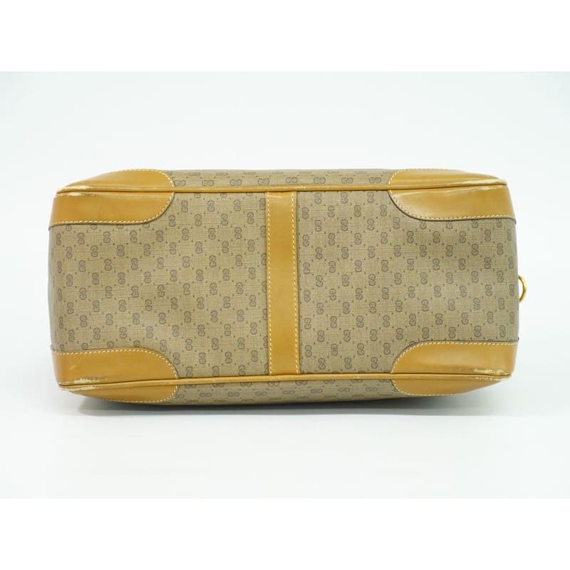 Gucci Vintage Micro GG Mini Boston Bag Handbag Brown — view 4