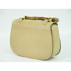 Gucci Bamboo Handbag Leather Beige Bag — view 3