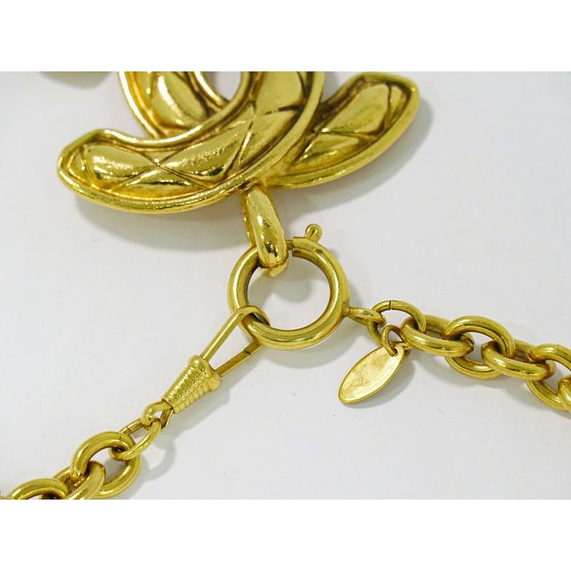 Chanel Coco Mark Long Necklace Pendant GP Gold Plated — view 4