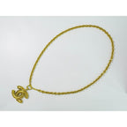 Chanel Coco Mark Long Necklace Pendant GP Gold Plated — view 3