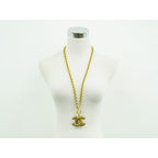 Chanel Coco Mark Long Necklace Pendant GP Gold Plated — view 8