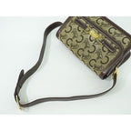 Celine C Sulky Carriage Hardware Shoulder Bag Canvas Leather Beige — view 6