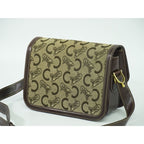 Celine C Sulky Carriage Hardware Shoulder Bag Canvas Leather Beige — view 3