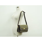 Celine C Sulky Carriage Hardware Shoulder Bag Canvas Leather Beige — view 8
