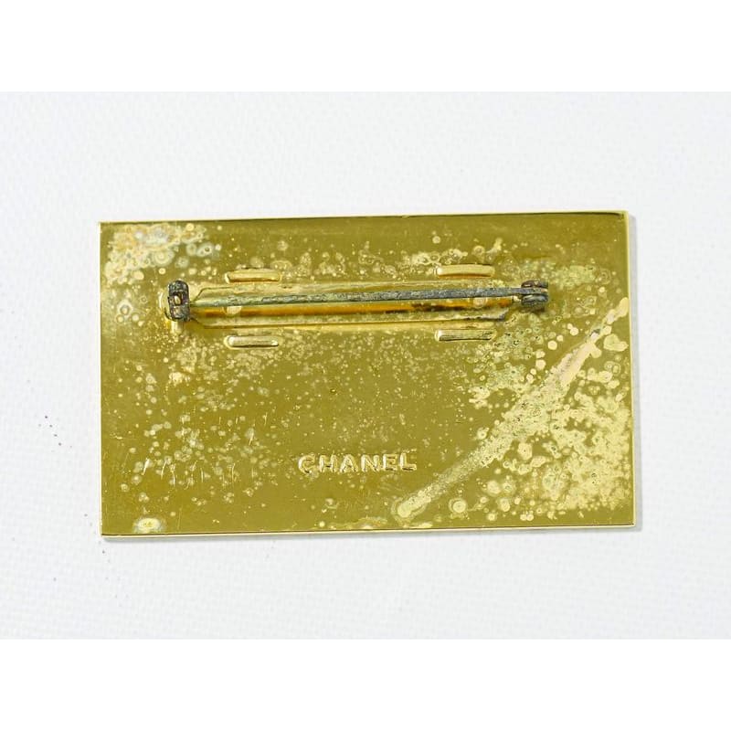 Chanel Logo Brooch GP Gold Plated Accessory Jewelry — view 3
