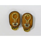 Hermes Chaine D'ancre Earrings GP Gold Plated Leather Black Accessories — view 3