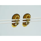 Hermes Chaine D'ancre Earrings GP Gold Plated Leather Black Accessories — view 9