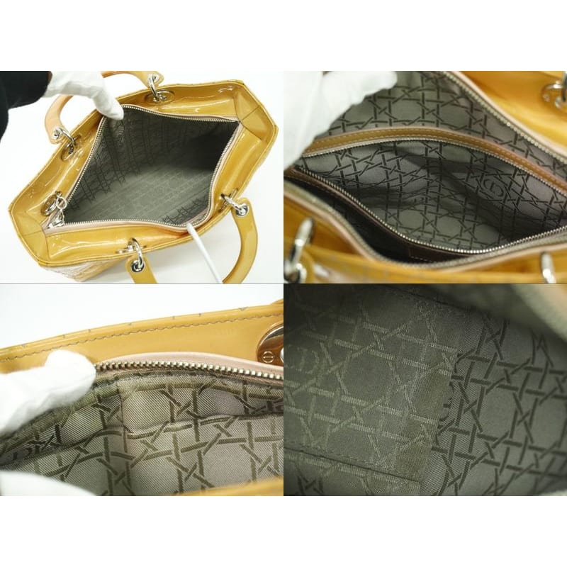Christian Dior Lady Cannage 2WAY Shoulder Bag Handbag Patent — view 9