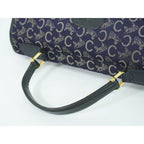 Celine C Sulky Handbag Canvas Navy Bag — view 6