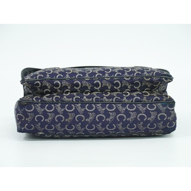 Celine C Sulky Handbag Canvas Navy Bag — view 4