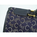 Celine C Sulky Handbag Canvas Navy Bag — view 8