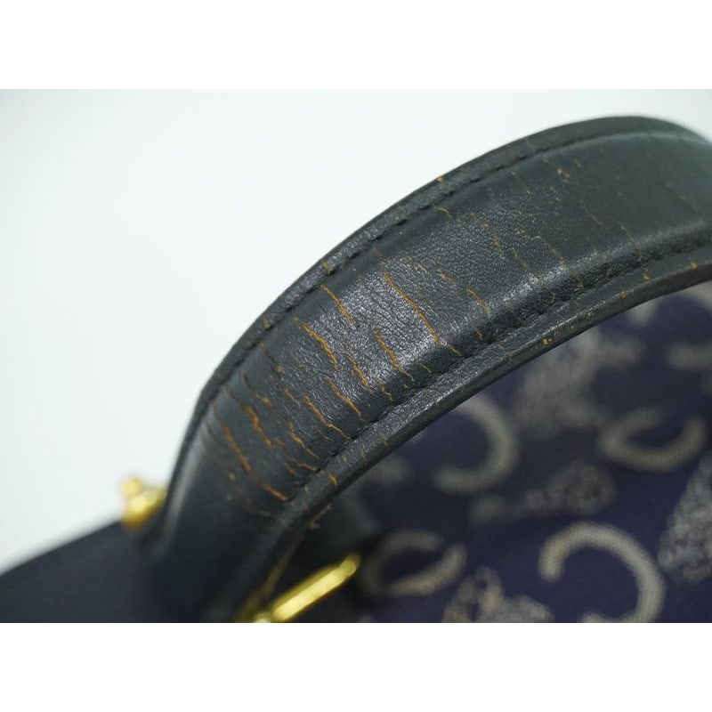 Celine C Sulky Handbag Canvas Navy Bag — view 7