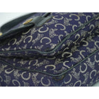 Celine C Sulky Handbag Canvas Navy Bag — view 5