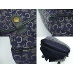 Celine C Sulky Handbag Canvas Navy Bag — view 9