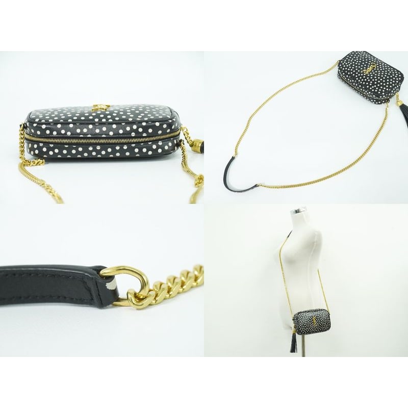 Saint Laurent Lou Lou Tassel Dot Chain Shoulder Bag Pochette Leather — view 7