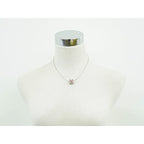 Hermes H Cube Necklace Pendant Metal Silver Hardware Pink Accessories — view 8