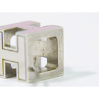 Hermes H Cube Necklace Pendant Metal Silver Hardware Pink Accessories — view 7