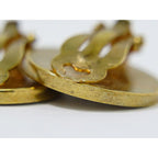 Hermes Corozo Earrings GP Gold Plated Beige Accessory Jewelry — view 4