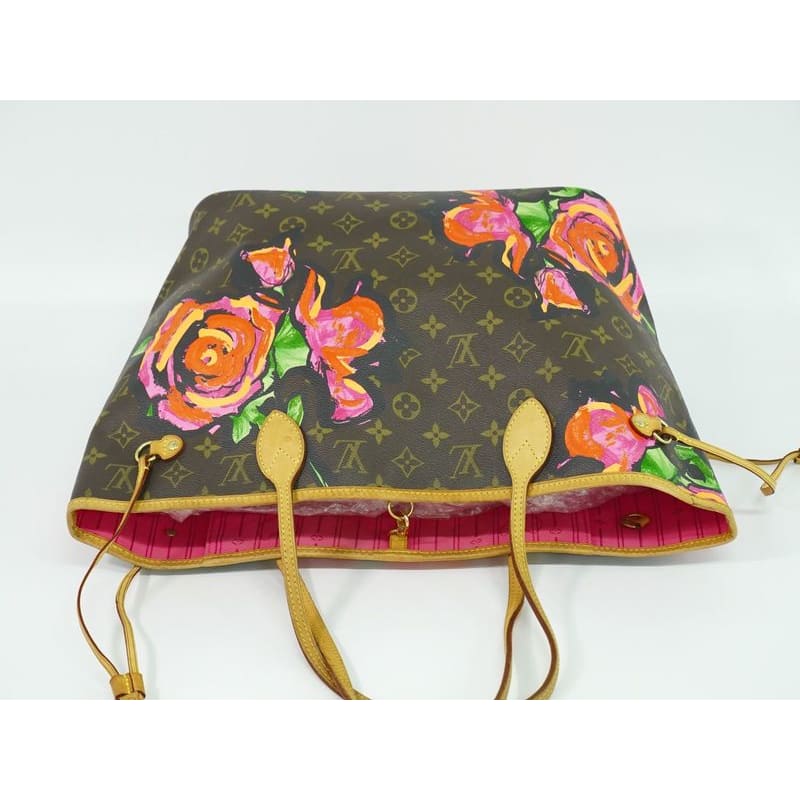 Louis Vuitton Neverfull MM Monogram Rose Tote Bag Brown Multicolor — view 6