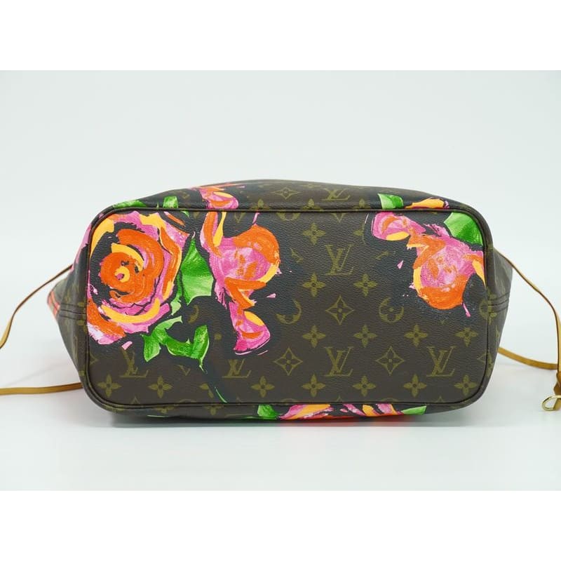 Louis Vuitton Neverfull MM Monogram Rose Tote Bag Brown Multicolor — view 4