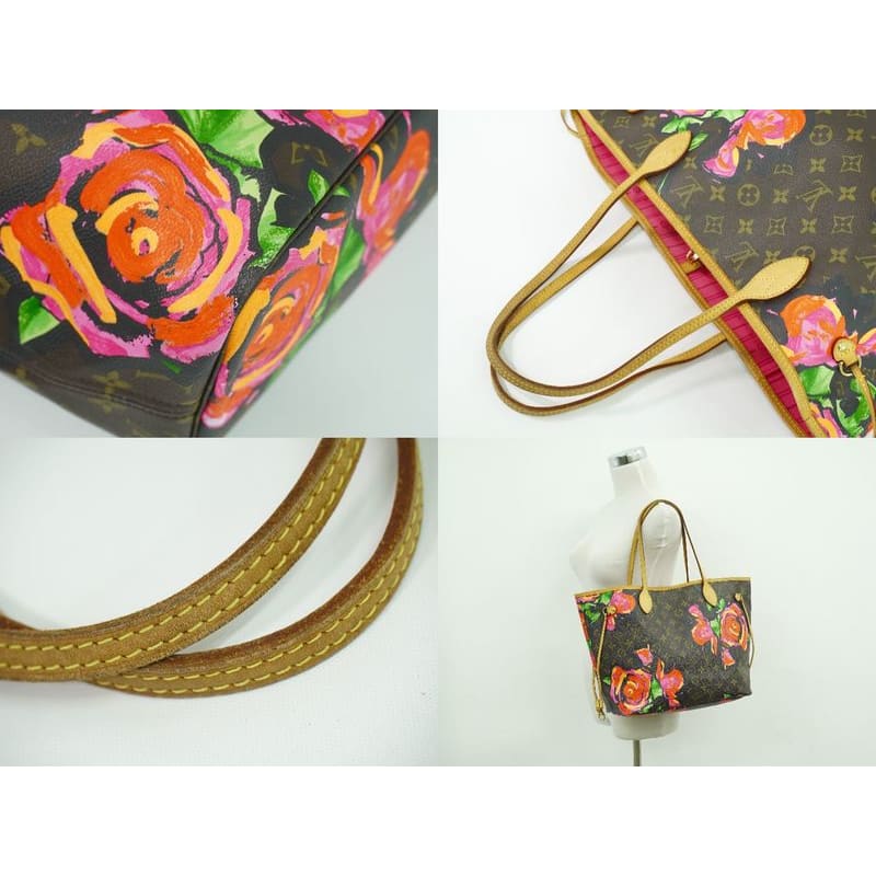 Louis Vuitton Neverfull MM Monogram Rose Tote Bag Brown Multicolor — view 7