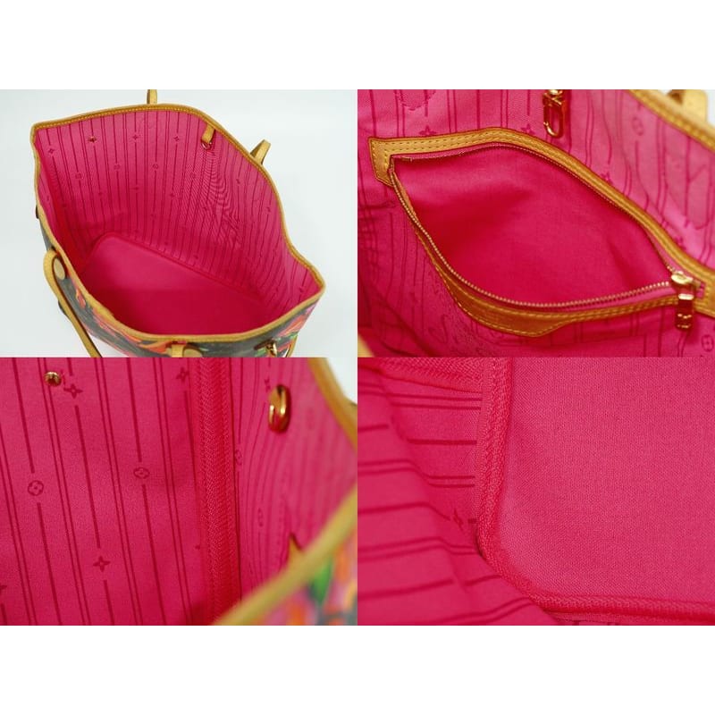 Louis Vuitton Neverfull MM Monogram Rose Tote Bag Brown Multicolor — view 9