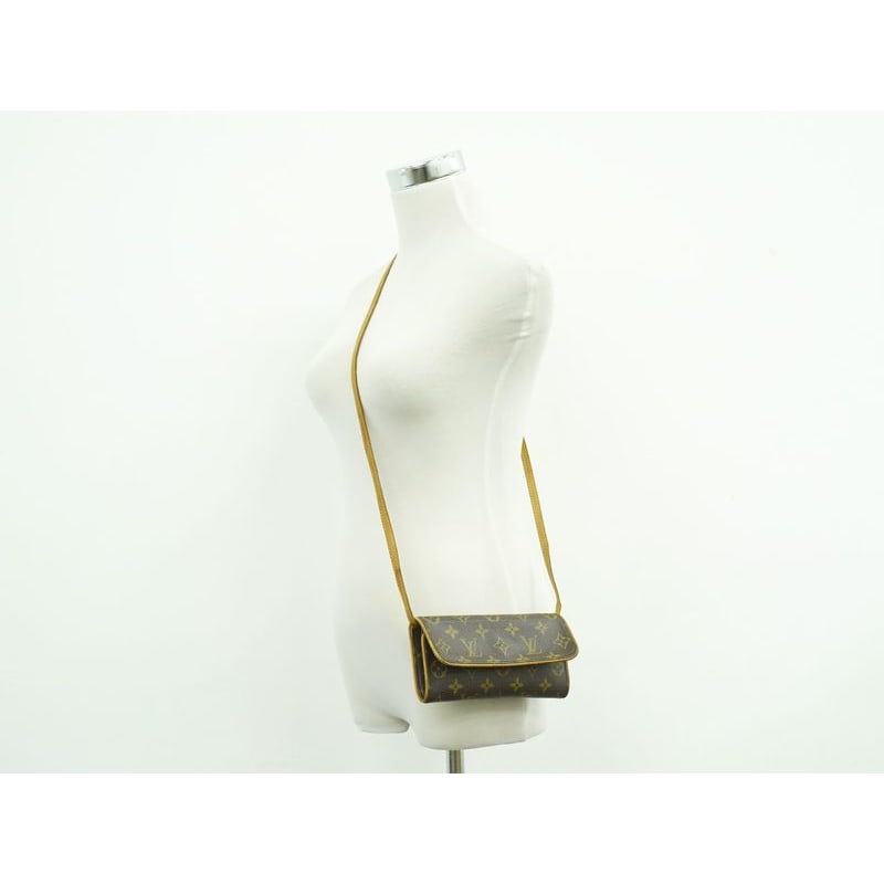Louis Vuitton Pochette Twin PM Monogram 2-Way Shoulder Bag Brown — view 8